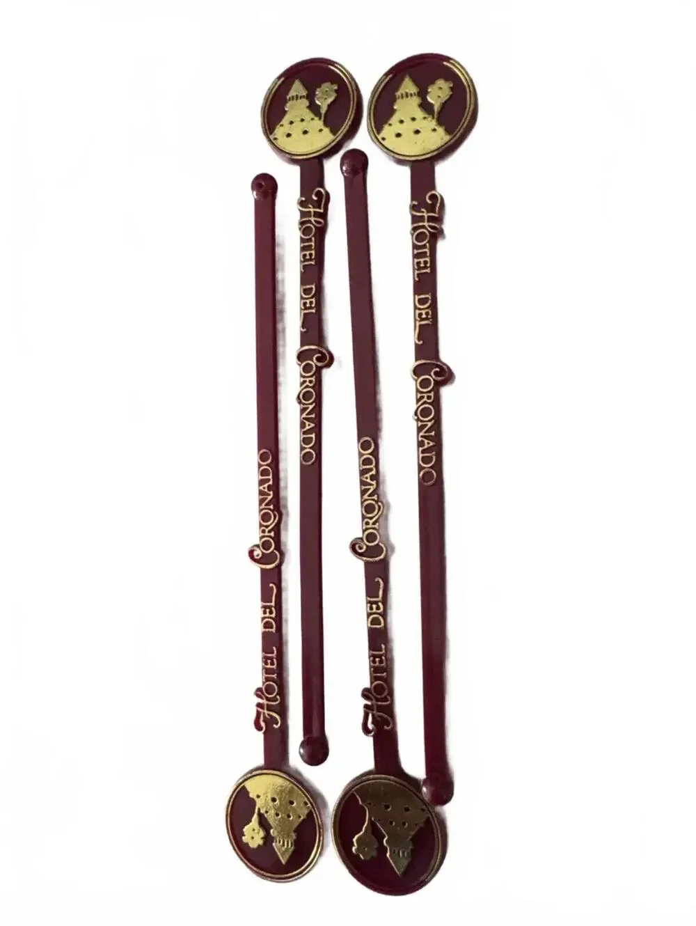 Vintage Hotel Del Coronado Swizzle Stir Sticks Lot of 4 barware